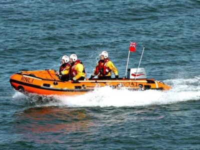 White flare used in rescue of person in the water