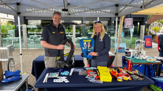Flare conversations and Pains Wessex products at RNLI safety event