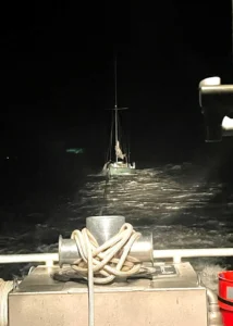 Handheld flare aids rescue of man on boat taking on water in Virginia